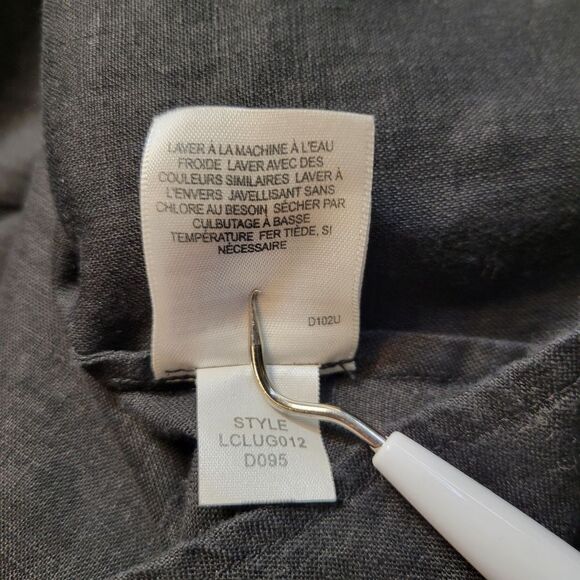 Liz Claiborne Linen Button-Up Blouse with Puff Sleeves Pleated Front Plus Size - Picture 8 of 12